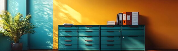 Photo filing cabinet and document isolated concept as a vector image featuring a filing cabinet and a docu