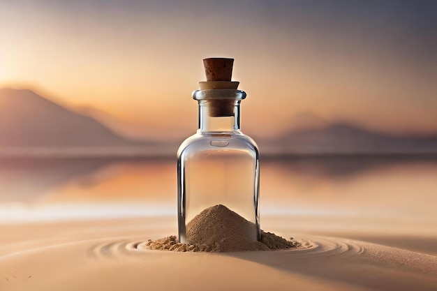 Filling a bottle with sand