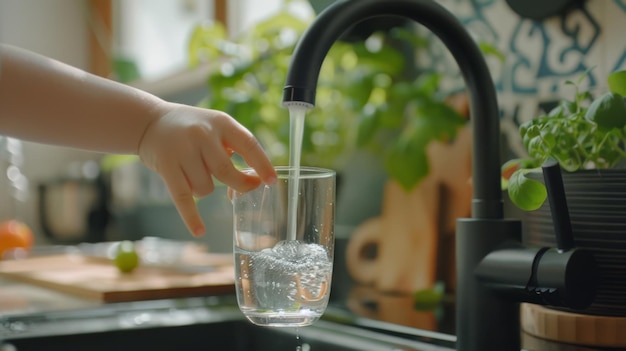 Photo filling a glass with water