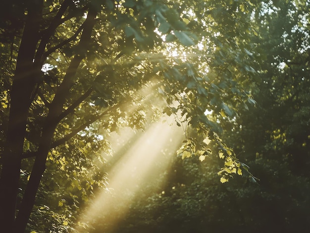 Photo film photograph of sunlight filtering through trees