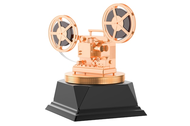 Film projector golden award concept 3D rendering