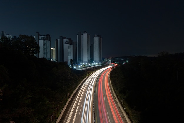 Filming a curved road in rural Korea with a long exposure