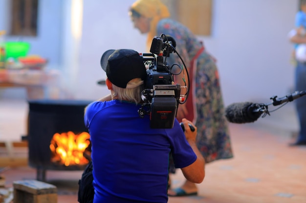 Filming of plov preparation