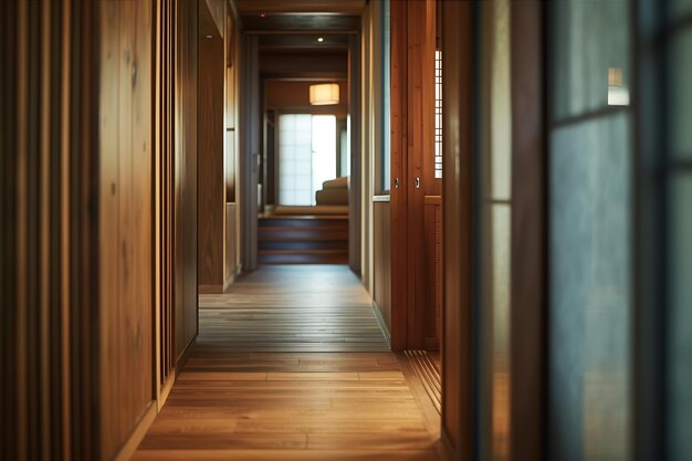 Final Scene of a Home Hallway with Wood