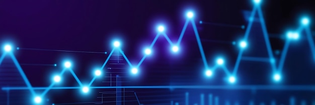 Finance 3D coins Market success Bar graph Blue background