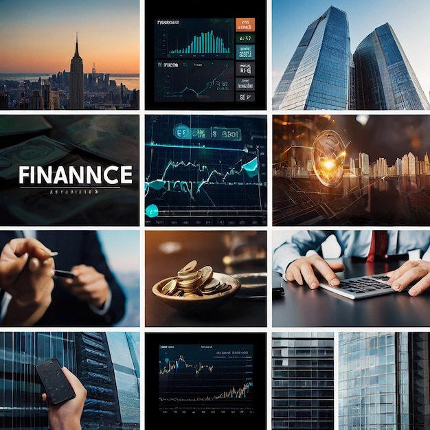 Finance Banner Concept Collage