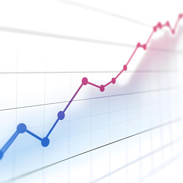 Photo finance business graph chart with uparrow hitech style business concept technology chart with