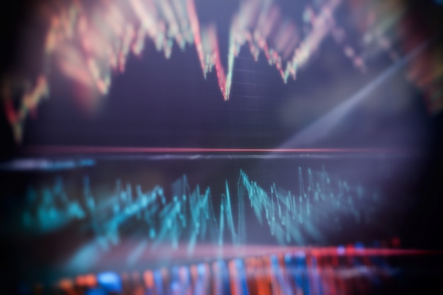 Photo financial accounting of profit summary graphs analysis. the business plan at the meeting and analyze financial numbers to view the performance of the company.