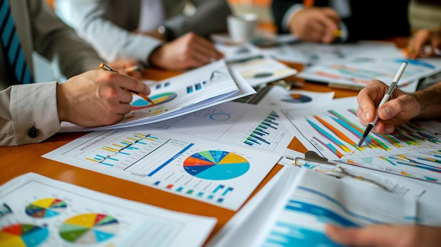 Financial Analysts Discussing Investment Diversification in Luxurious Conference Room with Reports