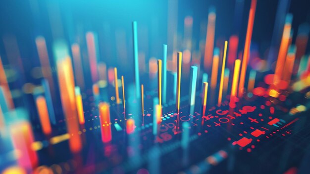 Financial chart on technology abstract background 3d rendering toned image