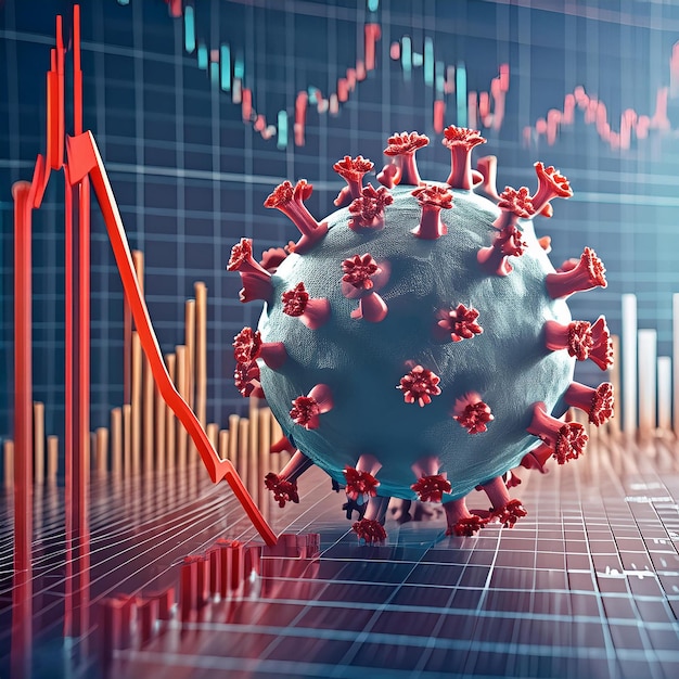 Financial crisis with covid19 cell on stock market