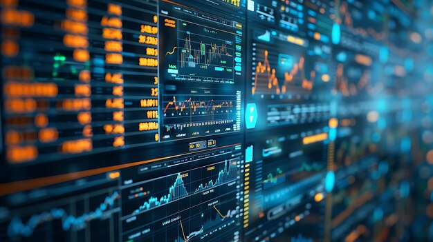 Financial derivatives market boards with volatility indices