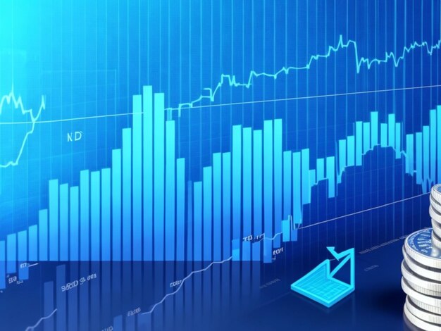 Financial figures analyzing stock market data for success generated by AI