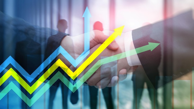 Financial growth arrows graph Investment and trading concept