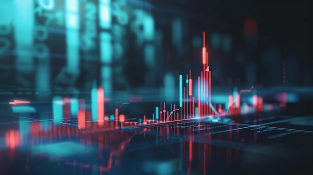 Financial Growth Chart with Upward Arrow Bar Chart Abstract Image