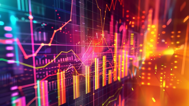 Financial Growth and Data Visualization This image depicts financial growth and data visualiz