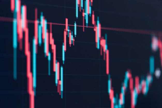 Financial stock market graph. Stock Exchange. Selective focus.