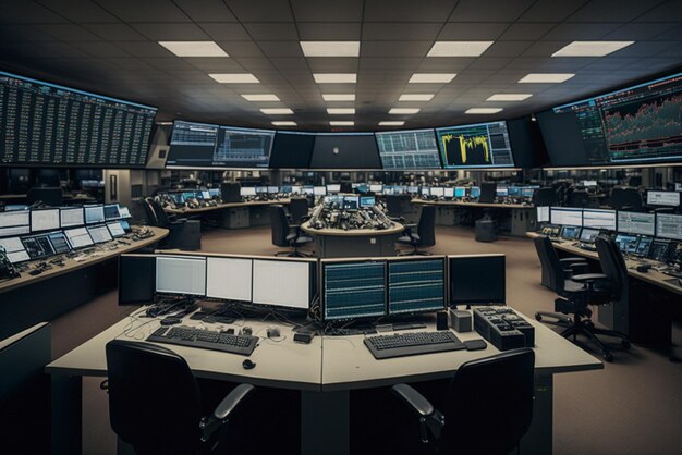 a financial trading floor showcasing the finance and investment banking profession