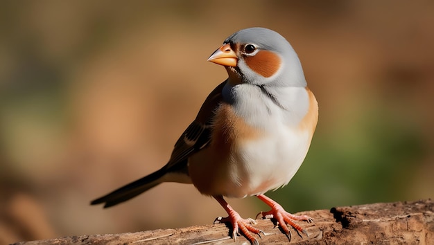 Photo a finches bird is standing on the ground in front of some rocks