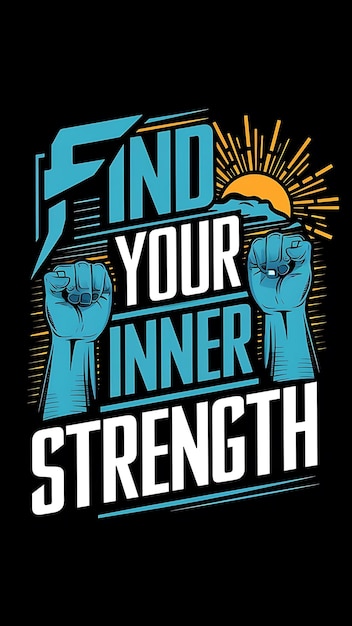 Photo find your inner strength tshirt design motivational quote illustartiontypography