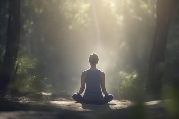 Finding Peace Within Woman Meditating in CrossLegged Yoga Pose