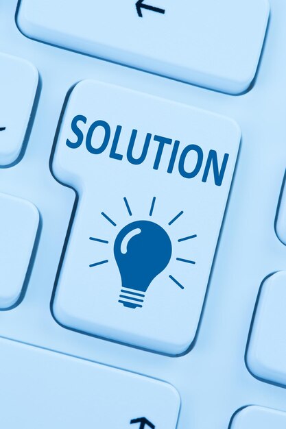 Photo finding solution for problem conflict button internet blue computer online web