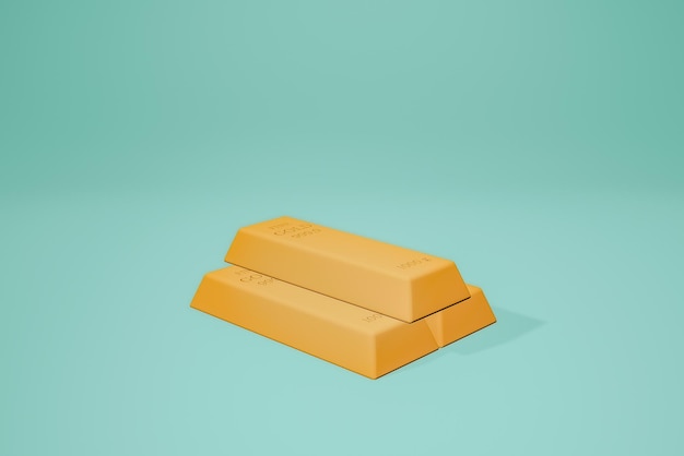 Fine golden bar stack weight of 1000 grams on yellow pastel background Minimal 3D Rendering Banking Investment and Financial concept Wealth and investmentjpg