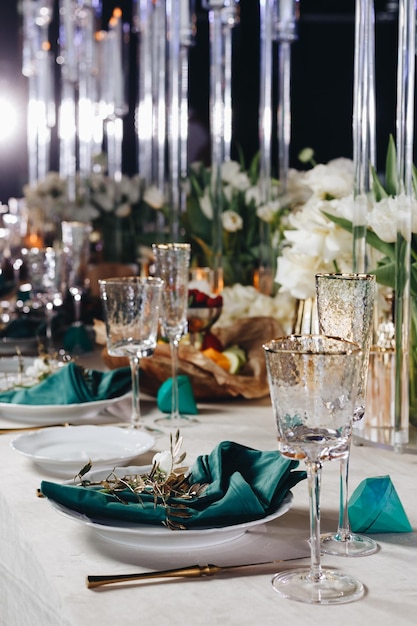 Fine restaurant dinner table place setting