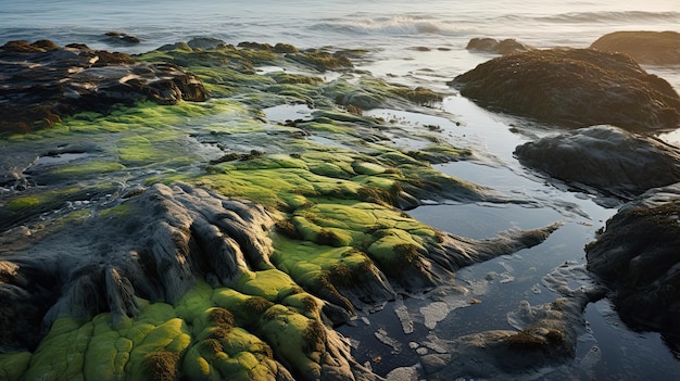 Fine textures of a coastal tide pool landscape