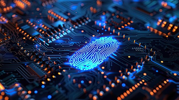 fingerprint digital technology electronic on a circuit board fingerprints with circuit board