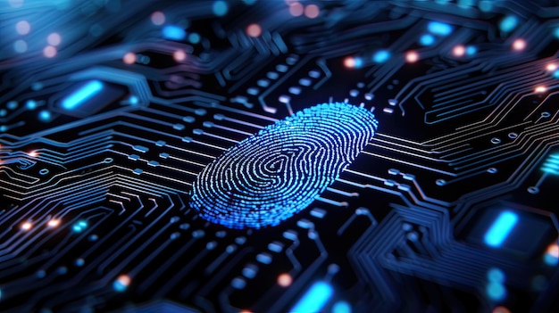 fingerprint digital technology electronic on a circuit board fingerprints with circuit board