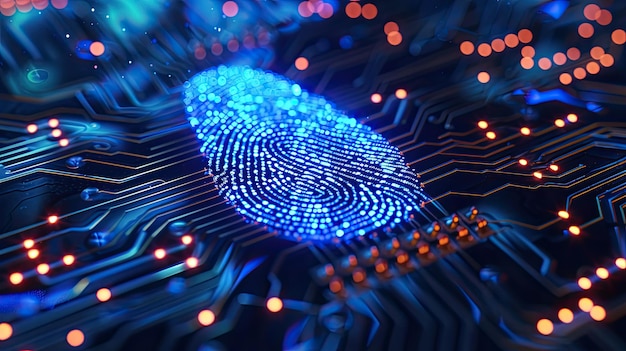 fingerprint digital technology electronic on a circuit board fingerprints with circuit board