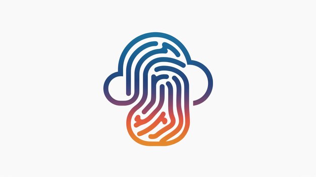 Photo fingerprint scan logo privacy cyber security cloud