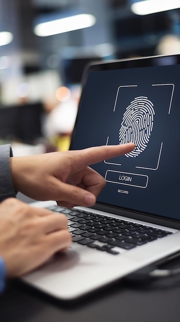 Photo fingerprint scan for secure access to protected data network with biometrics