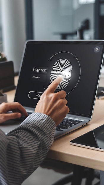 Photo fingerprint scan for secure access to protected data network with biometrics