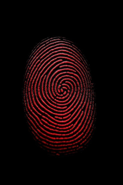 A fingerprint with red dots on it