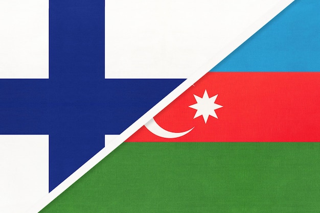 Finland and Azerbaijan symbol of country Finnish vs Azerbaijani national flags