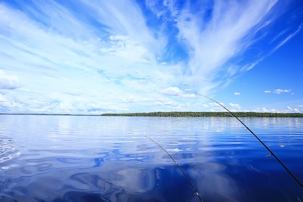 finland lake view, summer water reflection scandinavia