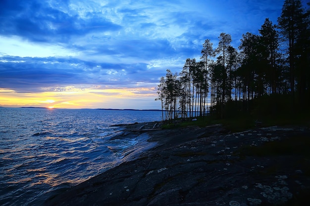 finland lake view, summer water reflection scandinavia