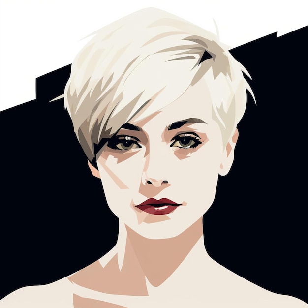 Fiona Iconic Vintage Poster Style Illustration With Short Hair