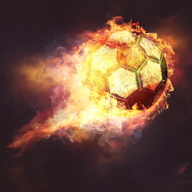 Fire ball Abstract sport soccer and football backgrounds