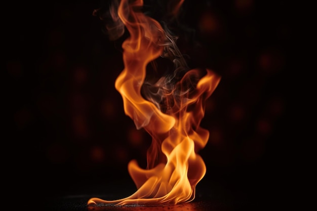 A fire on a black background