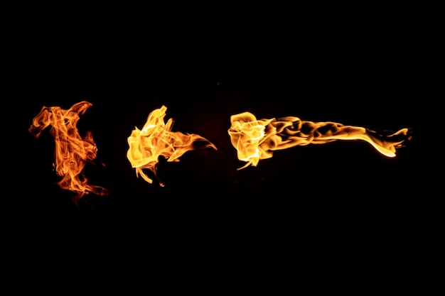 Fire on the black backgrounds