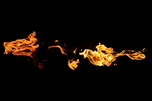 Fire on the black backgrounds