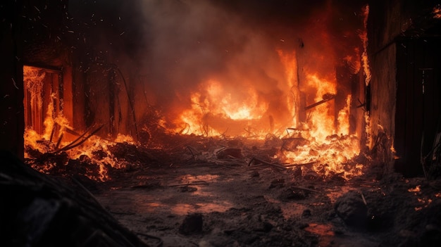 A fire burns in the neighborhood of chicago.