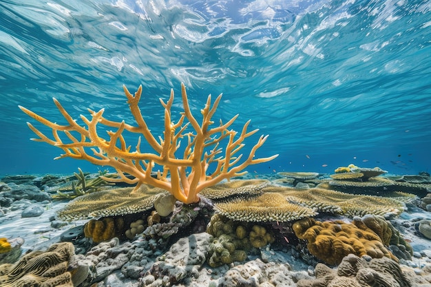 Fire coral and Antler coral formation in Rangiroa French Polynesia 2012