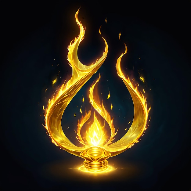 a fire design with flames and a fire symbol on it