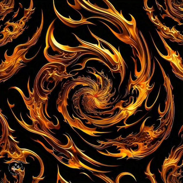 Photo a fire design with flames like a spiral