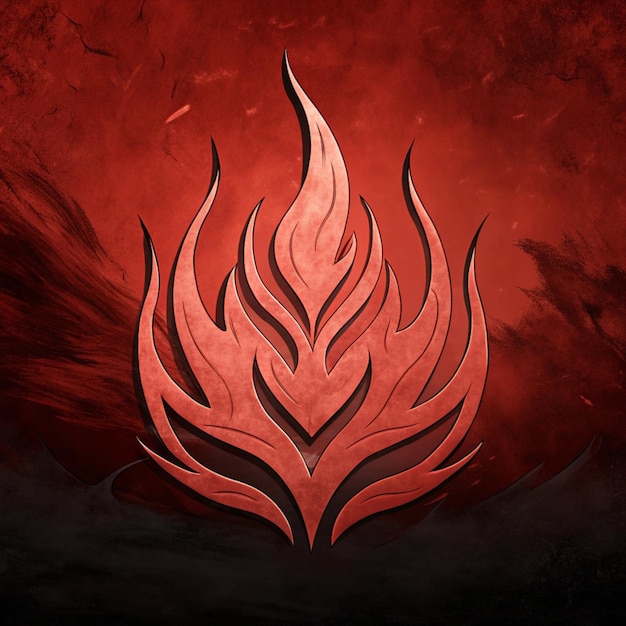 Photo a fire design with a red background and a red background