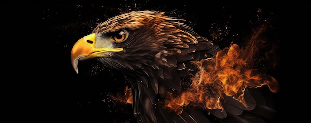 A fire eagle is on fire